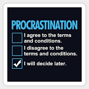 Procrastination Funny Lazy Procrastinator Funny Checklist Sticker